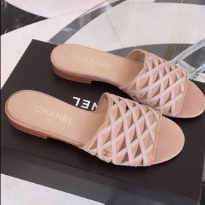NWOT Chanel Tan Mules
